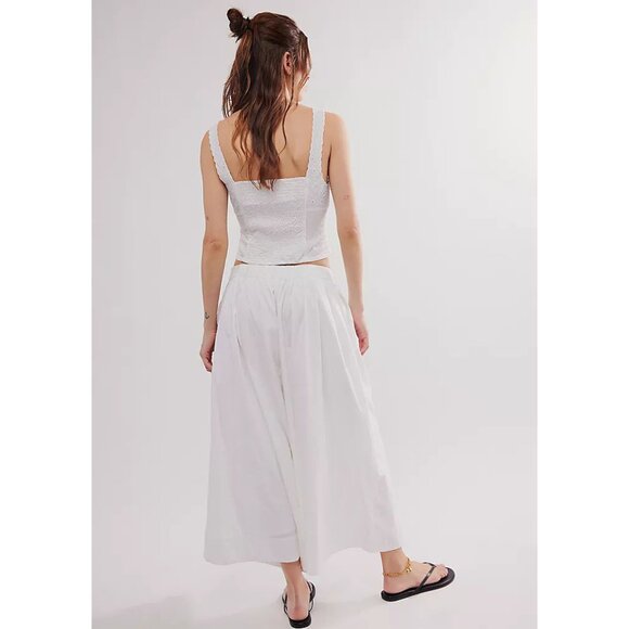 NWT FREE PEOPLE SOLD OUT Into You Eyelet Pant Set / White SZ: L - Picture 3 of 10